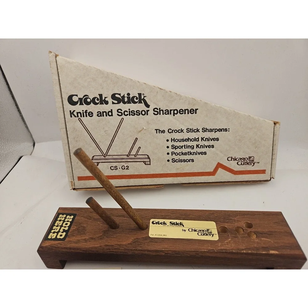 CS-G2 Chicago Cutlery CROCK STICK Knife & Scissor Sharpener - Wood/Ceramic Rods